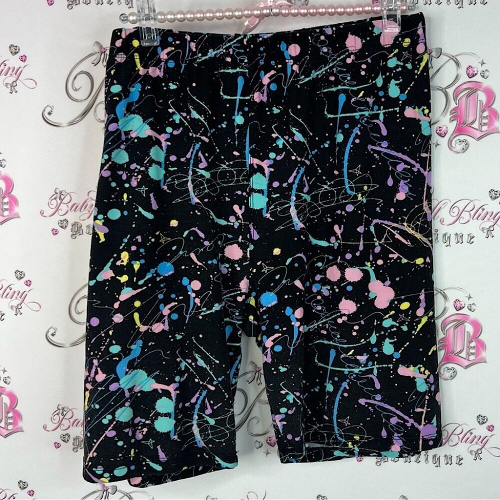 Sweetlegs shorts paint style Vibrant Splatter Design neon splatter Shorts